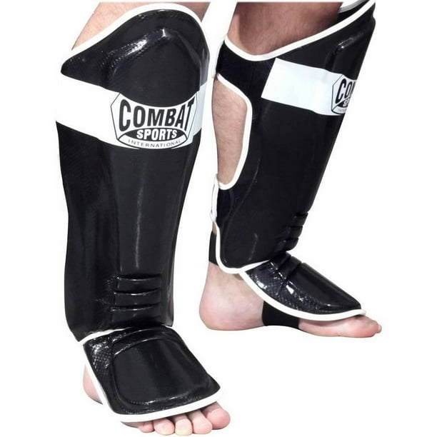 Combat Sports MMA Kickboxing Shin Guards Large Black