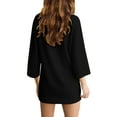 thumbnail image 7 of hotojiny Womens Long Sleeve Dresses Loose Solid Color Casual Fall Dress Work Winter Fashion Crew Neck Mini Dressy Clothes, 7 of 7