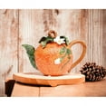 thumbnail image 2 of Hand Painted Ceramic Orange Teapot 12oz 6.8"x4" Tea Party, 2 of 3