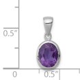 thumbnail image 2 of Pendentif Ovale en Argent Sterling 925 Rhodium Améthyste, 2 of 2