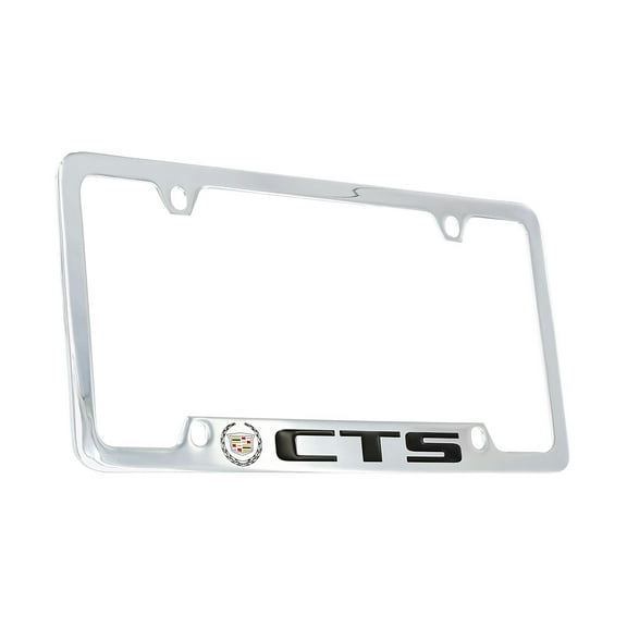 Cadillac CTS Chrome Plated Metal Bottom Engraved License Plate Frame Holder