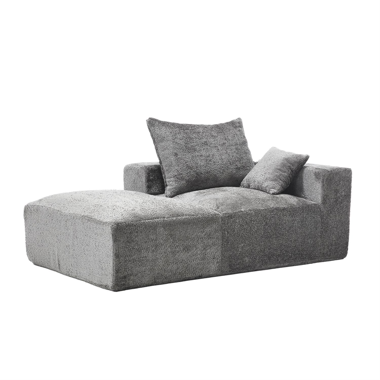 Demi Bonn 67" Memory Foam 2-Seater Sofa, Comfy Chenille Fabric Couch, No Assembly Needed, Portable Modern Deep Seat for Living Room, Bedroom, Apartment, Gray