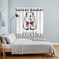 thumbnail image 5 of Curtains 63 Inch Length 2 Panels, Groundhog Day Grommets Window Treatment Curtain, Red Bow Knot Black Plaid Thermal Curtains Drapes for Living Room/Bathroom, 5 of 9