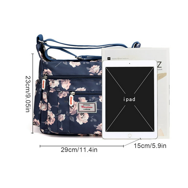 Floral Pattern Shoulder Bag for Women Casual Multi-Pocket