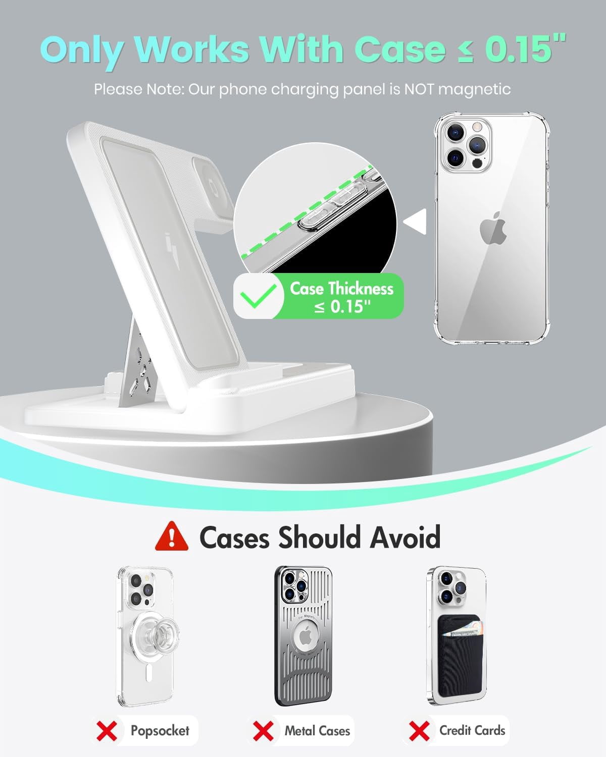 Wireless Charger iPhone Charging Station: 3 in 1 Charger Stand Multiple Devices for Apple - iPhone 16e 16 15 14 Pro Max 13 12 11 - Watch 10 9 8 7 6 5 4 3 2 SE and Ultra Series - Airpods 4 3 2 Pro