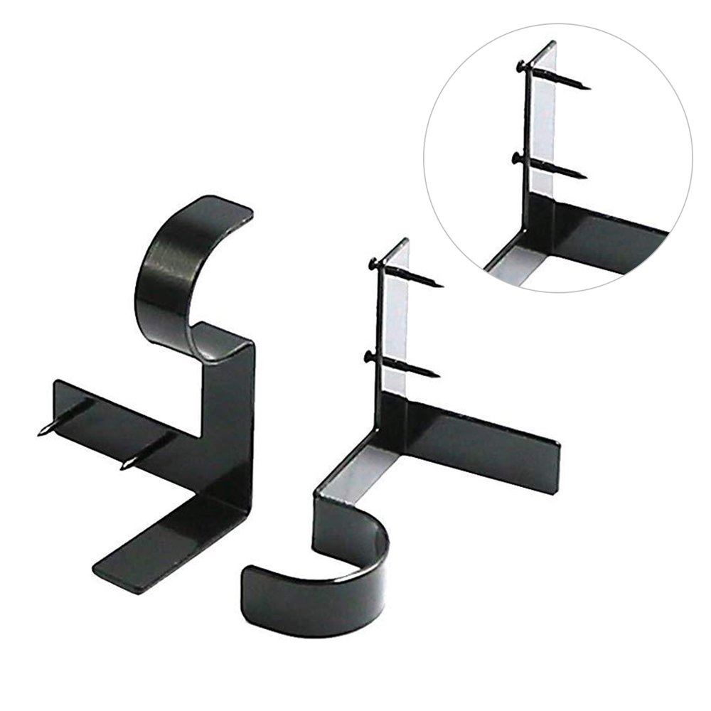 Eodora Pack of 2 Single Hang Curtain Rod Holders Into Window Frame