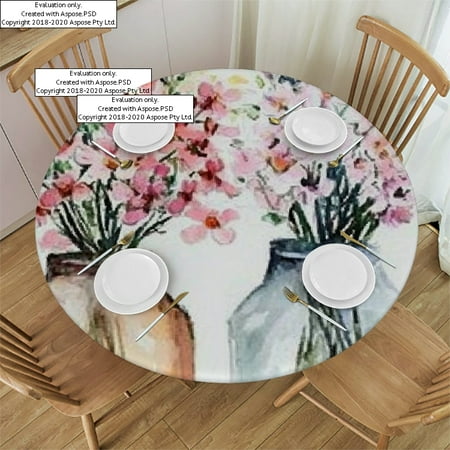 

BCIIG Flowers Round Tablecloth Stain-Resistant & Waterproof Ideal for Home Kitchen/Parties Indoor/Outdoor Use Multiple Sizes Available 31 -35