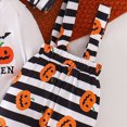 thumbnail image 6 of TOWED22 My First Halloween Baby Boys Girls Outfit Long Sleeve Pumpkin Romper Suspender Pants Set with Hat Newborn Boys Girls Fall Clothes,9-12 M, 6 of 6