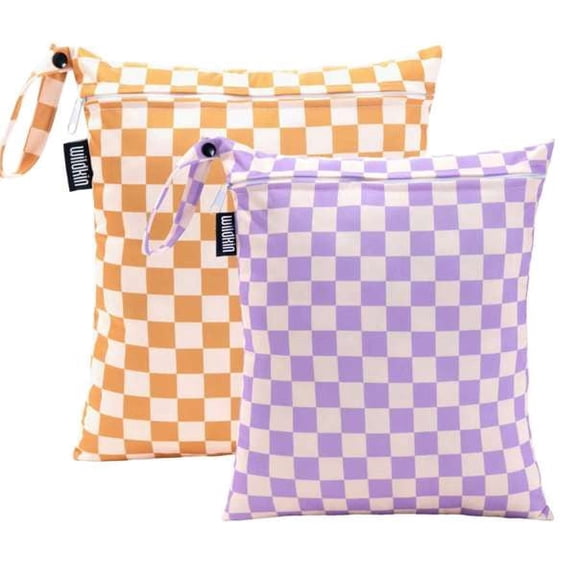 Black and White Checkered Wet Bag Set