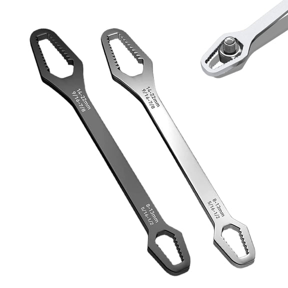 2PCs 8-22mm Universal Torx Wrench Set, Double-ended Self-tightening Adjustable Wrench Tools