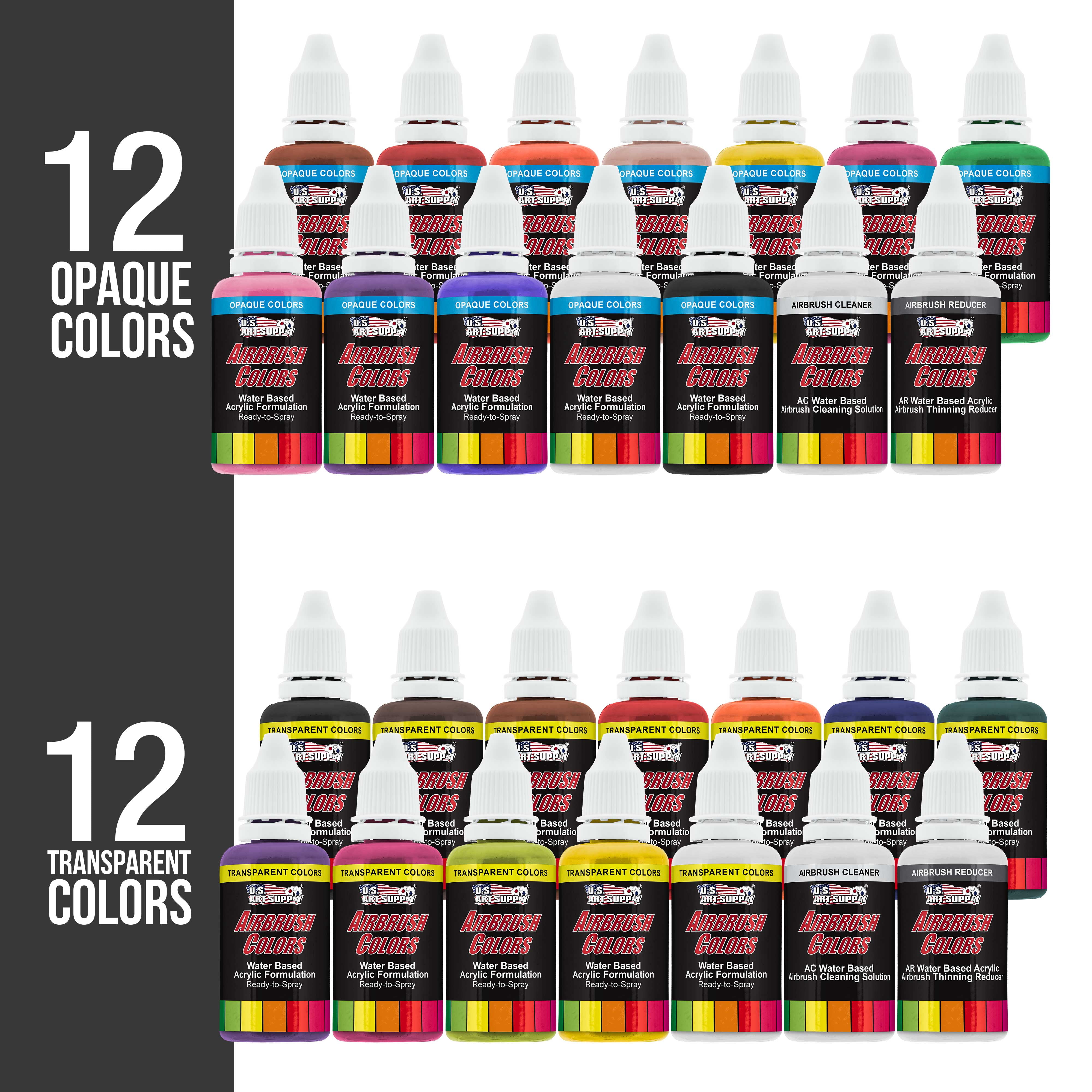 Master Airbrush Cool Runner II Dual Fan Air Storage Tank Compressor System Kit with a G44 Fine Detail Control 0.2mm Tip Airbrush, 24 Color Acrylic Paint Set, Holders, Cleaning Pot, How-To Guide