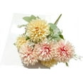 thumbnail image 2 of JASGARDE Artificial Flowers, 3 Pcs Fake Chrysanthemum Plant Spring Summer Decor, UV Resistant Waterproof No Fade Faux Flower for Front Door Porch Patio Planter Garden Decor, Champagne Pink, 2 of 5