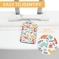 thumbnail image 3 of Luggage Tag, Travel Tags, Handbag Tag - Square PU Leather 2 Pack with Privacy Cover and Stainless Steel Ring - Suitable for Travel, Backpack, Handbag [Amazon Approved] Dinosaur, 3 of 7