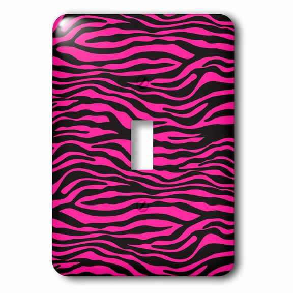 3dRose, Pink and Black Zebra Stripes, single toggle switch