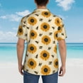 thumbnail image 6 of Haiem Sunflowers And Bee Printed Hawaiian Shirt for Men - Men’s Casual Beach Summer Shirts - Stretch Fabric with Modern Fit-Medium, 6 of 9