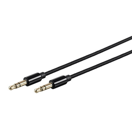- Monoprice 3.5mm TRS Audio Auxiliary Cable - 10 Feet Gold Plated For Headphones, iPods, iPhones, iPads, Home & Car Stereos - Onyx Series