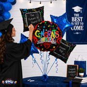 PMU Grad U Roc! Balloon Bouquet Blue (5/pkg) Pkg/1