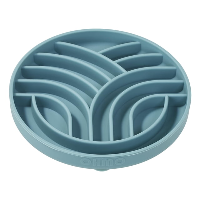 Bol Slow Feeder de silicona OHMO para perros y gatos, color azul claro