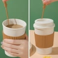 thumbnail image 4 of Mauxuk Wheat Straw Coffee Cup w/Lid - Leak-Proof, Reusable, Insulated for Hot & Cold, w/Stirring Stick, 4 of 6