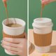 thumbnail image 4 of Vaso De Plástico Taza de café marrón de paja de trigo con tapa y varilla para remover, a prueba de fugas, reutilizable, para bebidas calientes (1 pieza) Rkxzt, 4 of 9