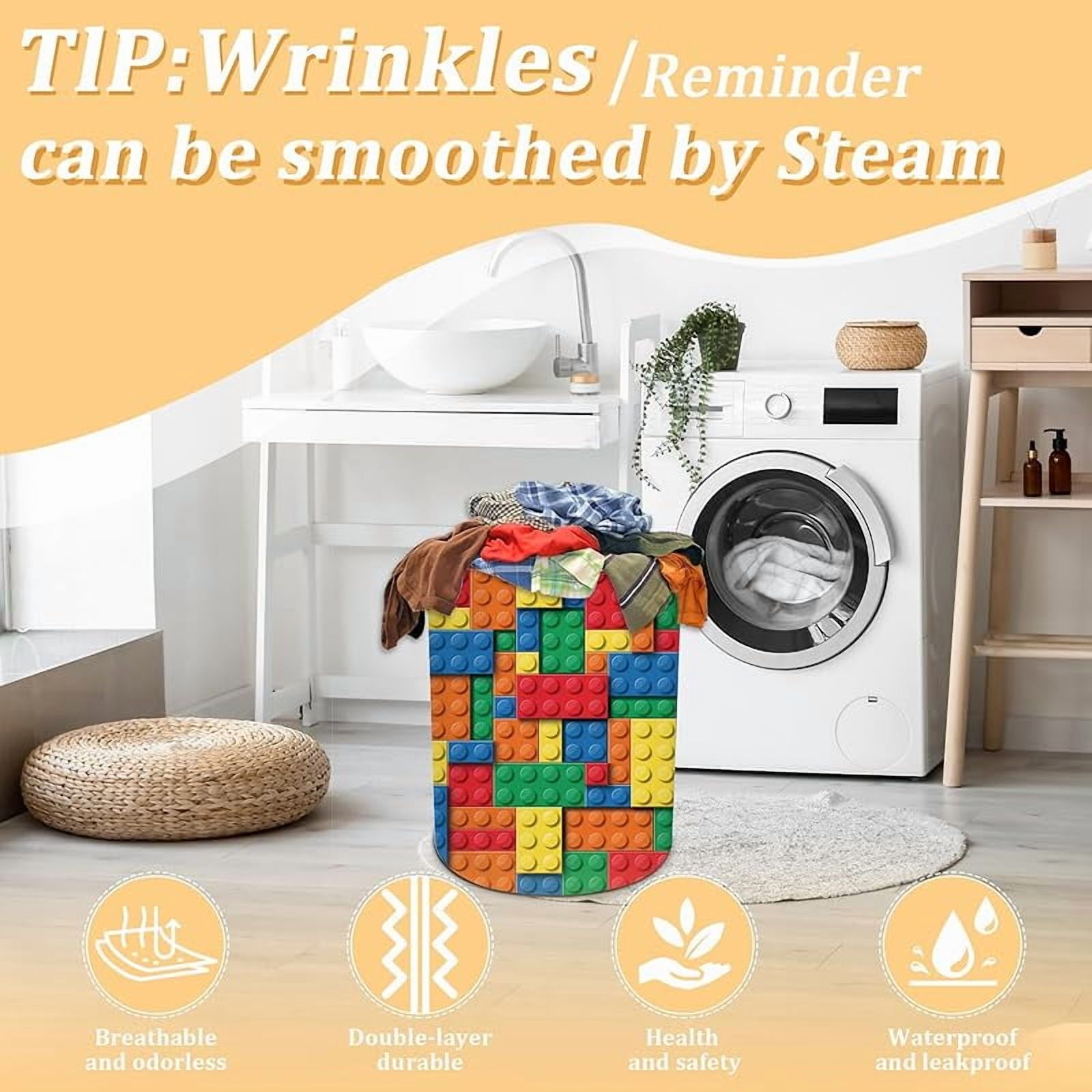 American Football Texture Laundry Basket, Sports Theme Laundry Hamper Foldable Waterproof Funny Tote Bag Dirty Clothes Storage Bucket Toy Organizer for Bathroom/Laundry/Bedroom