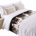thumbnail image 2 of Bed Runner Scarf for Queen Size Bed, Black Christmas Beds Scarf Throws for Foot of Bedding, Snowflake Xmas Tree Ball Elk Winter Decorative Beds Runners for Bedroom Guestroom, 83"x20", 2 of 8