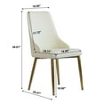 thumbnail image 3 of White Dining Chairs | PU Leather | Metal Leg | Solid Wood Support | High Back | Set of 2 | for Kitchen, Living Rooms and Restaurants, 3 of 9