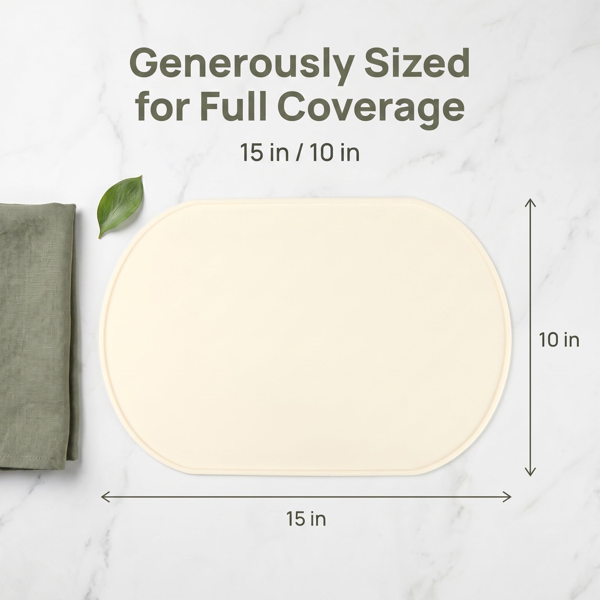 Unique Bargains 6 Pack Silicone Placemats for Kitchen Dining Table Decor Milk White 15"x10"