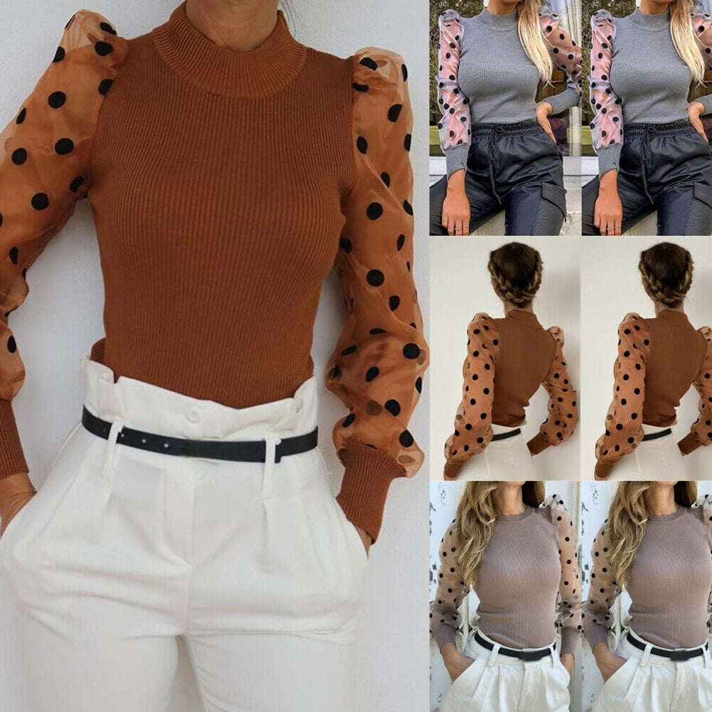 jumper with see through sleeves