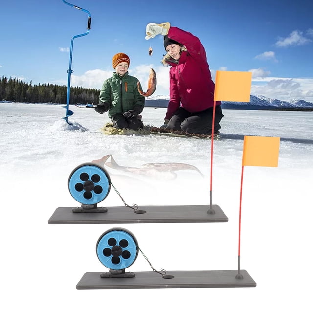 Ice Fishing Marker, Automatical Fishing Flag Marker Rod Simple Structure Portable 2pcs for Outdoor