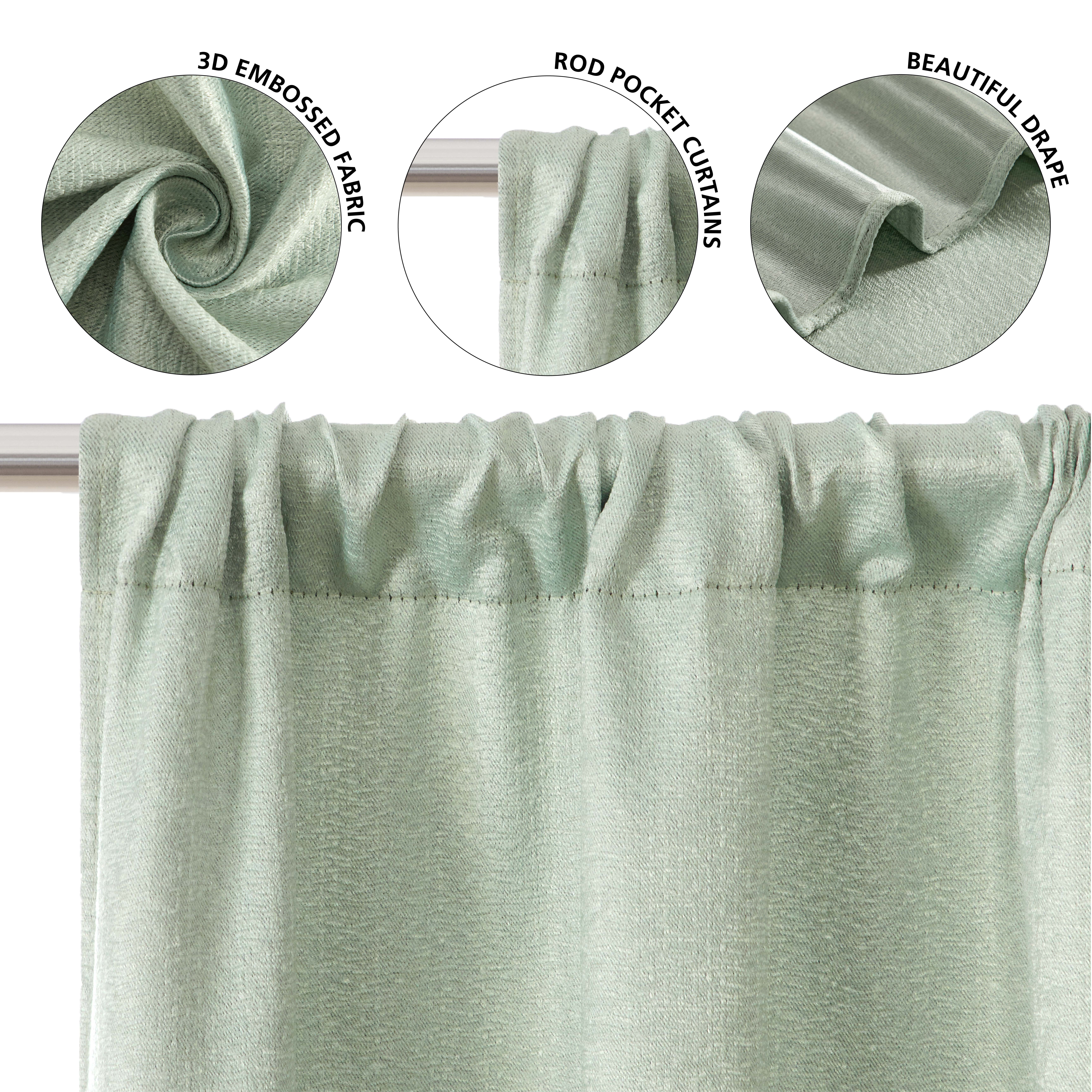 Mainstays 4 of a Kind Blackout Curtain Panels, Set of 4, Green, 28" W x 84" L