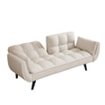 thumbnail image 6 of Sofa Bed, Convertible Sofa, Small Apartment Furniture&nbsp;2 Seater Sleeper with 3 Position Adjustable Backrest, Transforms into Bed, Polyester Upholstery, Beige, 74 Inch, 6 of 9
