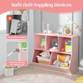 thumbnail image 6 of Costway 5-Cubby Kids Toy Storage Organizer Wooden Bookshelf Display Cabinet Pink, 6 of 10