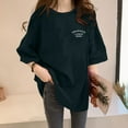 thumbnail image 2 of Women's Casual Loose Solid Color T Shirt With Crew Neck And Sleeved Drop, 2 of 2
