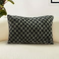 thumbnail image 4 of SOGA 30cm Urban Light Luxury Dark Green Checkered Lumbar Throw Pillow, 4 of 8