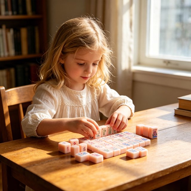 YWIYIUD 1 Set Durable Acrylic MahjongTile Set Suitable for Beginners Puzzle Toys Portable and Practical MahjongTile Set for Home Camping Travel and Game Nights