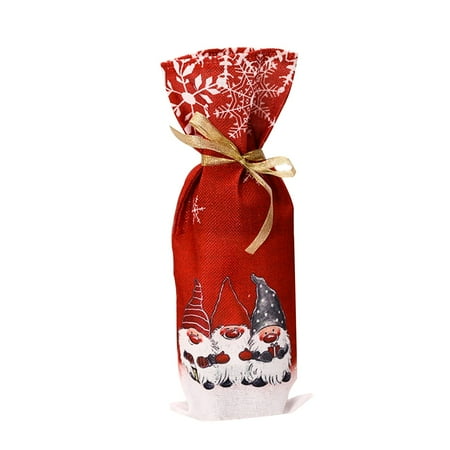 

Buodes Locker Decorations Merry Christmas Santa Wine Bottle Bag Cover Xmas Festival Party Table Decor Gift