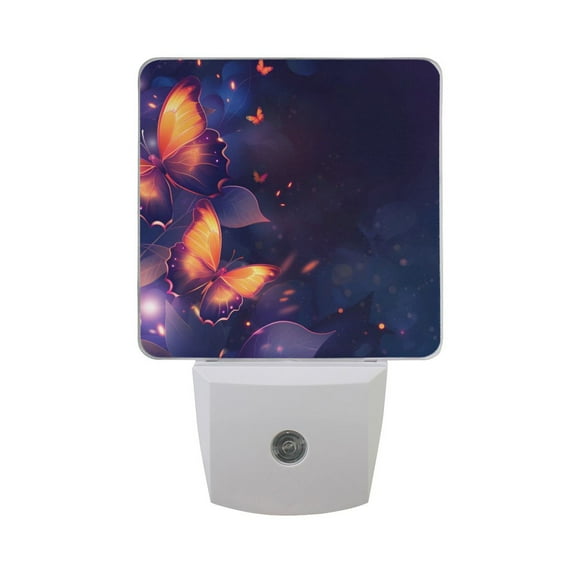 Glow Light Butterflies Night Light 2 Pack LED Nightlight Plug into Wall Dusk to Dawn Sensor Soft White