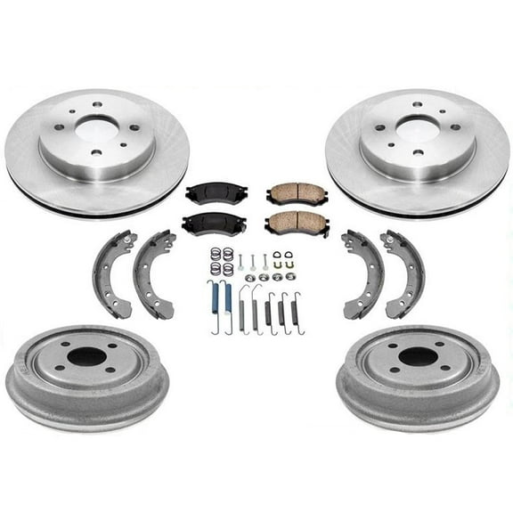 Fits Saturn SL SC SW 1991-2002 Front Rotors Rear Drums Brake Pads & Brake Shoes