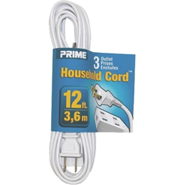 8' Foot 16/3 SPT-2 3-Outlet A/C Indoor Extension Cord White 13A 125V 1625W New 