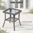 thumbnail image 4 of ODELIO 5‑Piece All‑Weather Wicker Patio Furniture Set, Outdoor Conversation Set with 360° Swivel Rocking Chairs & LED Lighted Coffee Table, Beige Cushions for Backyard Porch Garden, 4 of 8