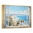 thumbnail image 2 of Designart "Beach View from Coastal Window I" Coastal Framed Wall Art - Coastal Blue Landscape Bedroom Framed Canvas Wall Art, 2 of 6