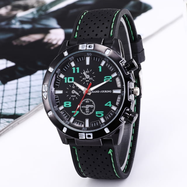 Relojes casuales clásicos de silicona para hombre de la línea de automóviles de moda