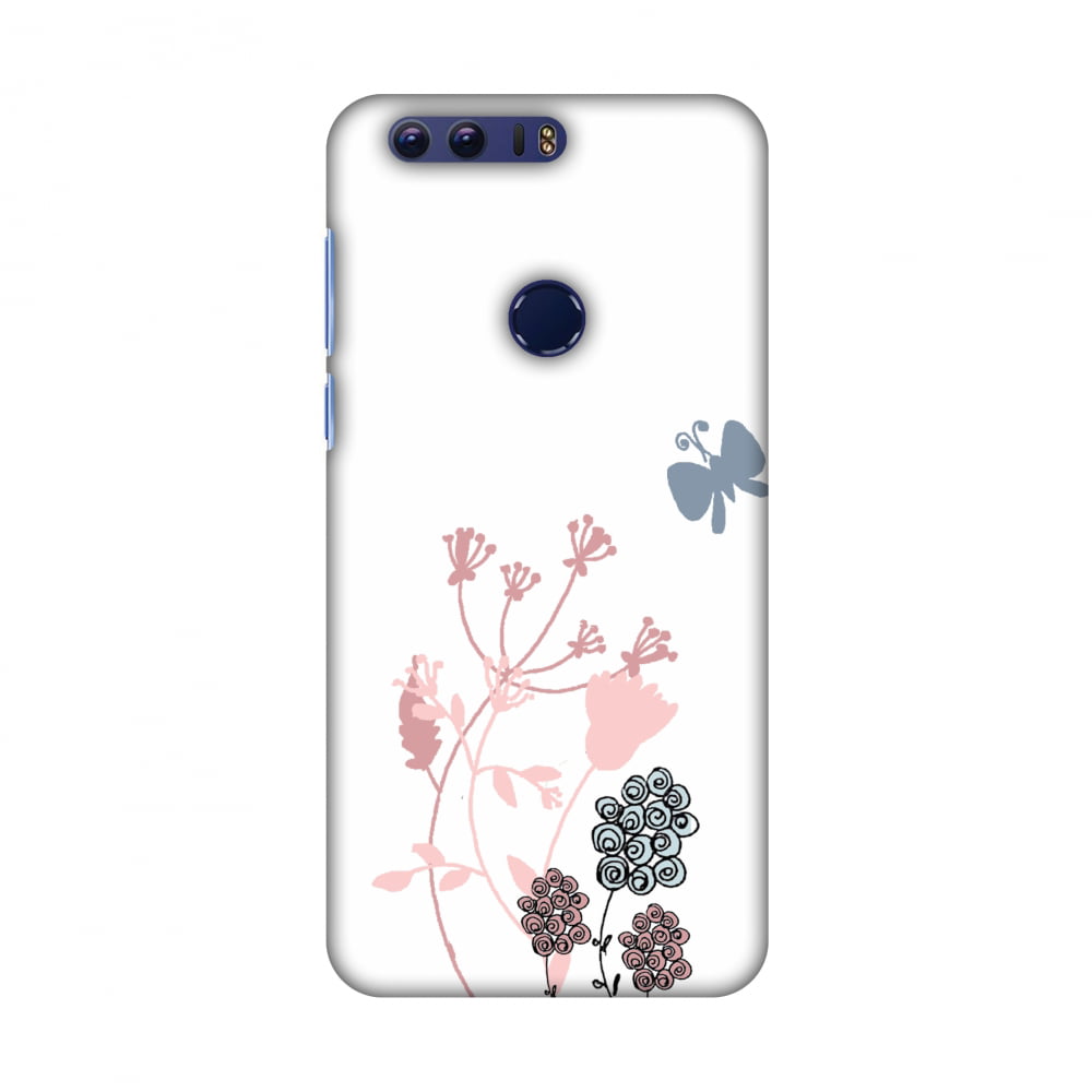 Huawei Honor 8 Case - Flowers and butterfly- White, Hard Plastic Back Cover, Slim Profile Cute Printed Designer Snap on Case with Screen Kit - Walmart.com