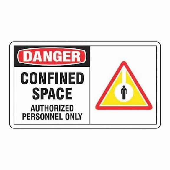 Safety Label, 3 1/2 in H x 5 in W, Vinyl, Horizontal Rectangle