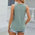 thumbnail image 7 of CLOISE Womens Tank Tops Loose Green Summer V Neck Loose Casual T Shirts Fashion Sexy Sleeveless Solid Hollow Breathable Soft Tunic Blouse M, 7 of 7