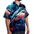 thumbnail image 2 of Starry Shark Men's Hawaiian Button Down Short Sleeve Casual Printed Summer Beach Unisex Shirt, 2 of 6