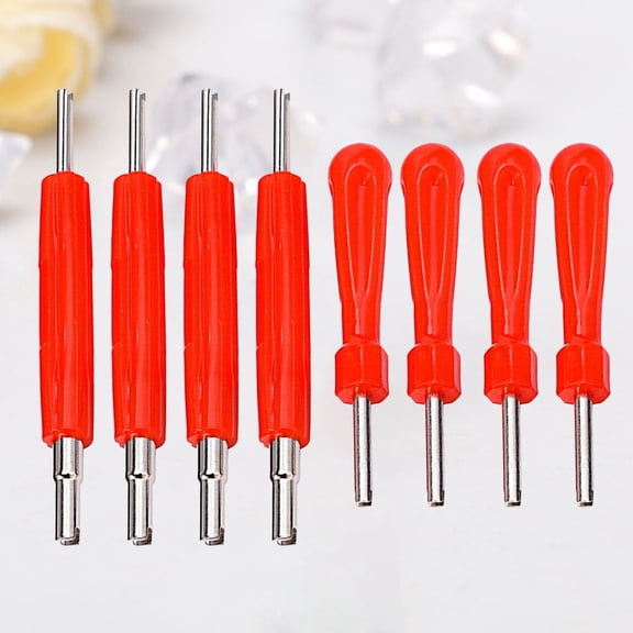 GAXIRE Auto Repair Tire Removal Stem Core Removal Tool Red 8Pcs Iron