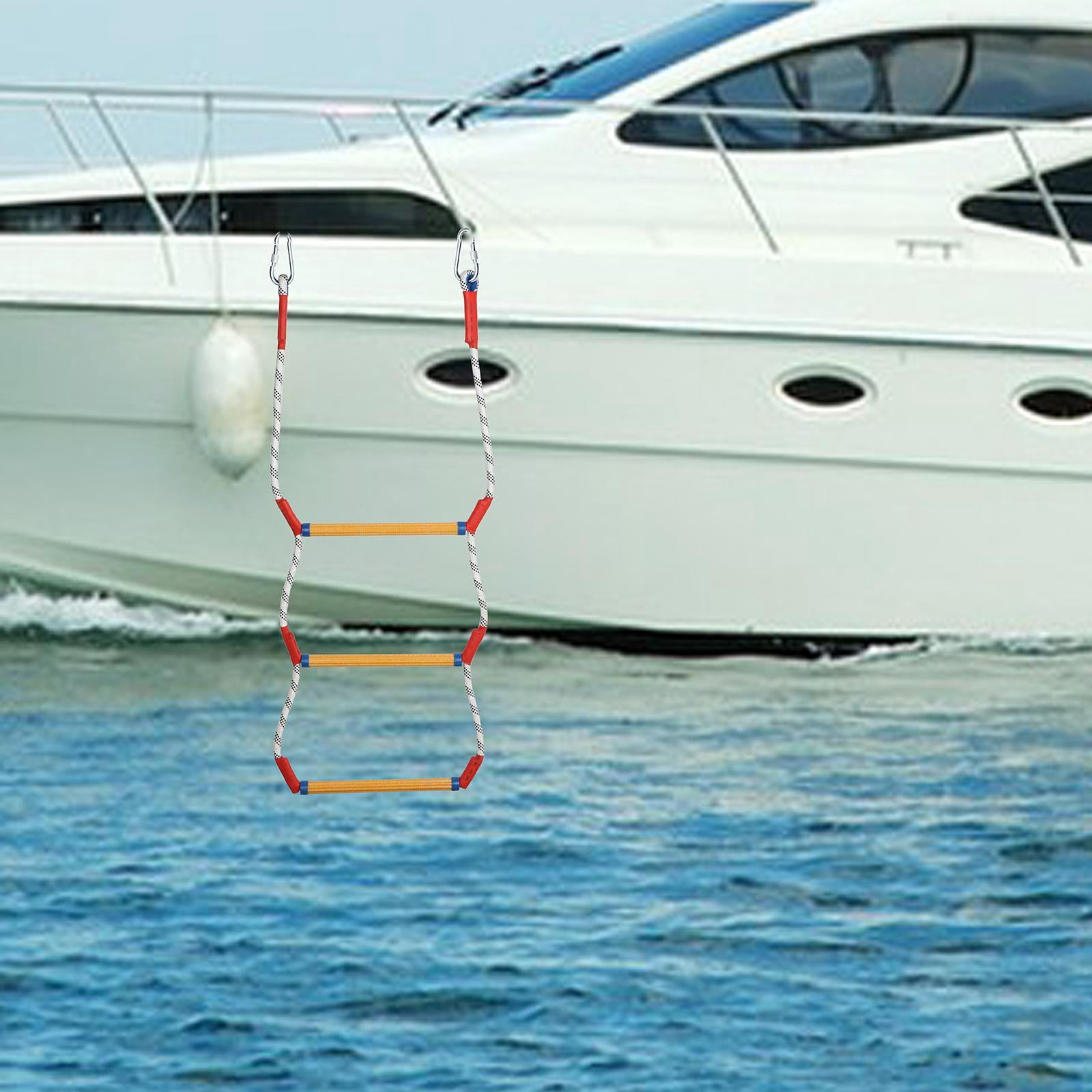 GARENDE Boat Rope Ladder Boarding Ladder Marine Rope Ladder for Canoeing Kayak Yacht Three Tire