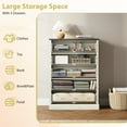 thumbnail image 3 of YouTrend 5 Drawer Dresser,Farmhouse Chest of Drawers for Bedroom with Metal Handles,Wood Drawer Organizer for Living Room,Hallway,White, 3 of 7